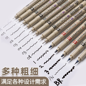 Venta caliente Sakura Color negro profesional Micro pluma dibujo aguja pluma 12 tipos diferentes de marcadores de punta para dibujar - Product Image 4