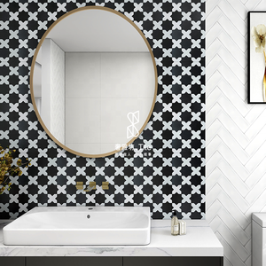 Fabrika fiyat beyaz ve siyah doğa mermer mozaik banyo yüzme havuzu çiçek için DUVAR KAROLARI - Product Image 6