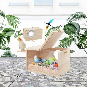 Caja de cría de <span class=keywords><strong>pájaros</strong></span> de madera pequeña moderna, accesorio de jaula de <span class=keywords><strong>pájaros</strong></span> con patrón de animales elegante <span class=keywords><strong>para</strong></span> muebles de casas pequeñas de periquito - Product Image 5