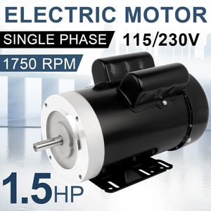 Motor de Inducción Monofásico Cuilvu 1.5HP 1750RPM 115V 230V TEFC Montaje en Pedestal CW CCW - Product Image 2