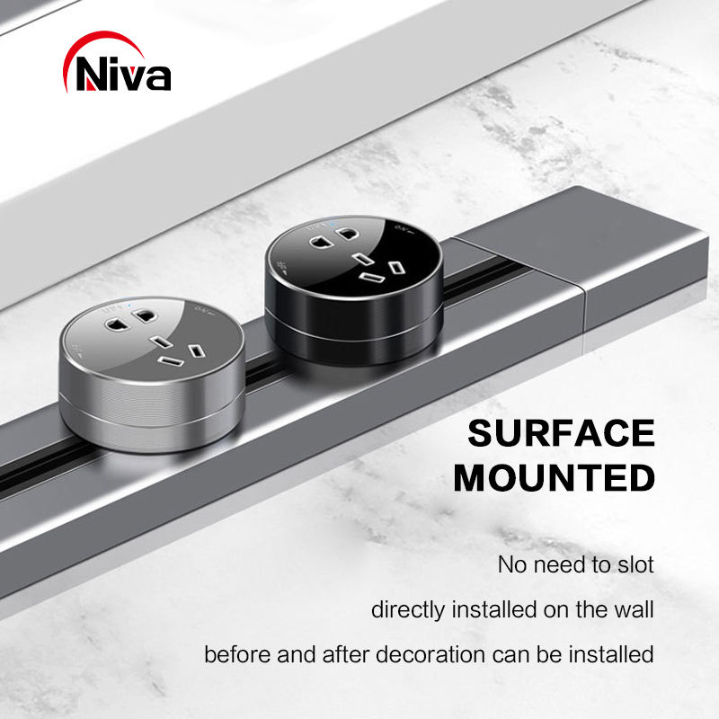 Aluminum Wall Track Socket Switch Embedded Orbital Movable Modular ...