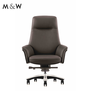 M & W Offre Spéciale chaise de bureau en cuir véritable chaise de personnel visiteur chaise pivotante à dossier moyen mobilier de bureau - Product Image 4