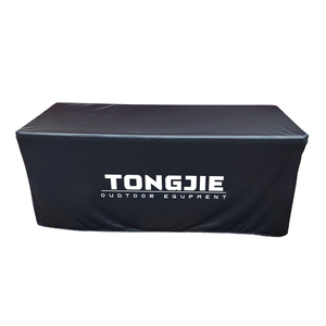 Căng bảng vải cho 4ft <span class=keywords><strong>6</strong></span> <span class=keywords><strong>ft</strong></span> 8ft bảng và hình chữ nhật màu đen được trang bị Khăn trải bàn cho ăn tiệc cưới và adtivity - Product Image 6