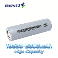 Batterie 18650 haute capacité 3,6 V 3800 mAh, charge continue 1C, décharge pulsée 3C pour lampe torche LED, batterie Li-ion 18650
