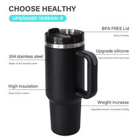 Taza de Café Clásica en Existencia, Vasos Térmicos de Acero Inoxidable 304, Vaso Aislado con Tapa y Pajita, 30oz/40oz