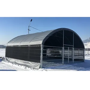 Factory Custom 10x10m Rinder Baldachin Tier Vieh Zelte Kuppel Wasserdichter Stoff PVC Pferd Schaf Zelt Schuppen Schutz für die Landwirtschaft