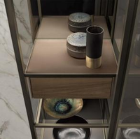 Vitrine en verre avec cadre en aluminium écologique XUNKAIFactory, éclairage LED intégré, rangement pour dressing, idéale pour villa/hôtel