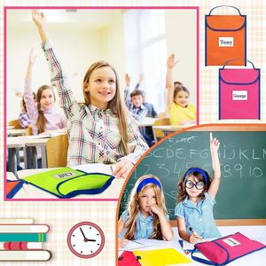 Sacs à livres personnalisés avec étiquettes nominatives, pochette de lecture et poches pour chaises, pour le bureau et l'école - Product Image 6
