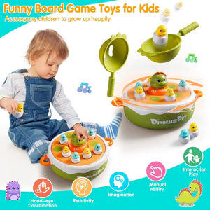 Jeu de société 4-en-1 Dinosaure EPT avec plateau musical rebondissant, pêche magnétique et jouet de capture pour enfants - Product Image 5