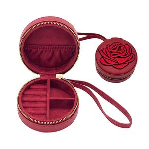 Mini-étui à bijoux portable, étui à bijoux de voyage, vente en gros d'étuis à bijoux en forme de rose - Product Image 2