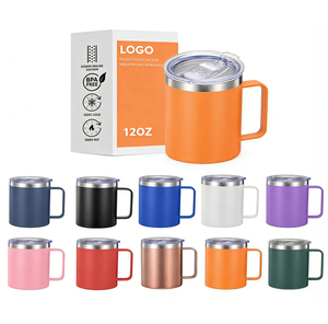 Logo personnalisé de 12oz gobelet sous vide à double paroi en acier inoxydable voyage camping isolé tasse à café avec poignée - Product Image 1