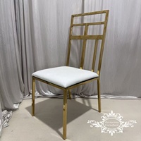 Chaises de salle à manger en acier inoxydable doré, design moderne et durable, pour événements, hôtels, banquets, chaises VIP