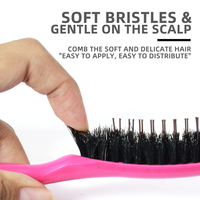 Peigne professionnel à trois rangées de poils en nylon + poils de sanglier, peigne à queue de rat pour cheveux bouclés, peigne de coiffure, brosse à touiller
