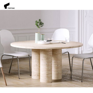 Tostone prezzo scontato soggiorno mobili rotondo travertino naturale tavolino <span class=keywords><strong>da</strong></span> caffè per casa Villa soggiorno arredamento d'interni - Product Image 3