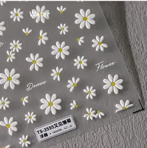 2025 principios de primavera Margarita fresca 3D flor en relieve decoraciones de <span class=keywords><strong>uñas</strong></span> calcomanías estilo francés pegatinas de plástico para <span class=keywords><strong>uñas</strong></span> - Product Image 3