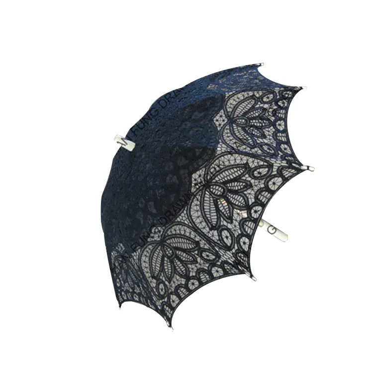 Black Lady der Lace Umbrella Vintage Victorian Parasol