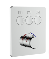 Robinet de douche thermostatique encastré à 2 voies avec bouton poussoir mural pour salle de bain