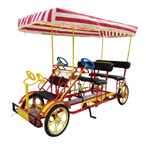 Vélo <span class=keywords><strong>tandem</strong></span> familial quadricycle <span class=keywords><strong>4</strong></span> roues multiplaces avec toit - Product Image 2