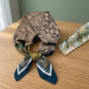 Pañuelo de Seda de Lujo para Verano, 70*70cm, Cuadrado, para Mujer, Suave, de Satén, para la Cabeza, Foulard, Cinta para Bolsos, Venta al por Mayor, Diseño Personalizado con LOGO Impreso - Product Image 3