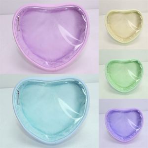 Bolsa de Maquillaje Ligera de PVC Ecológica para Mujer, con Estampado de Corazones, Impermeable, con Cierre, Organizador Transparente Personalizado - Product Image 1