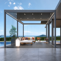 Pergola en aluminium imperméable avec toit à lamelles motorisé et réglable, auvent moderne pour l'extérieur