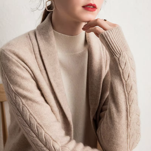 <span class=keywords><strong>Cardigan</strong></span> Corto da Donna Classico <span class=keywords><strong>Nero</strong></span>, Tessuto Personalizzato a Trama Intrecciata, Caldo e Spesso per Climi Freddi - Product Image 6