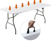 GARIDA Table pliante d'extérieur en HDPE Table de jardin pliable 4/6/8ft Tables en plastique blanc pour événements GCFT-008 de fête