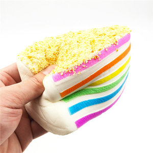 Juguetes antiestrés de PU de rebote lento, tipo pastel arcoíris jumbo, Kawaii, de espuma, con forma de comida, venta al por mayor - Product Image 4