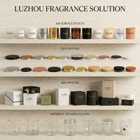 13 pots à bougies en verre transparent de 15 oz avec couvercle fin et plat en alliage de zinc doré, emballage personnalisé dans une boîte rigide en carton.