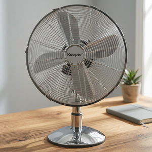 Ventilatore da Tavolo Meccanico Oscillante Kooper a 4 Pale e 3 Velocità, 35W, Argento, Elettrico per Casa e Ufficio, Installazione in Plastica - Product Image 3
