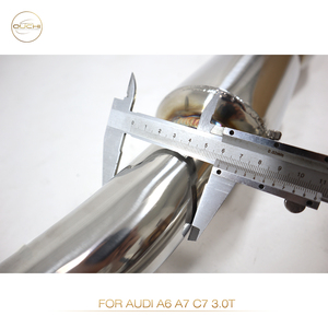 Catback de rendimiento del sistema de escape de acero inoxidable OUCHI para <span class=keywords><strong>Audi</strong></span> <span class=keywords><strong>A6</strong></span> A7 C7 3,0 T segundo tubo con tubo frontal de resonador - Product Image 4