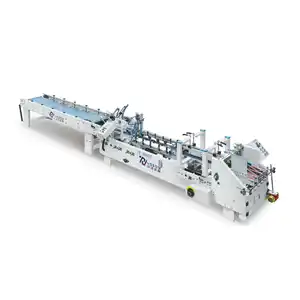 ZH-880FT Folding Paper Boxes Gluing Machine Straight Line Box Automatic Feeding, Grinding Unit Folder Gluer Machine