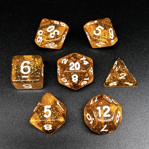 Dados transparentes con purpurina DND Low Moq, vaso de dados barato, juego de dados de acrílico para juegos para Pathfinder Game <span class=keywords><strong>Set</strong></span> - Product Image 3