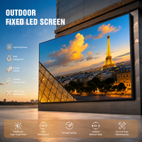 Écran LED fixe extérieur P4.4 P5.7, montage mural direct, 6000 cd, mur vidéo, écran LED étanche