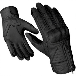 Genuine Leather Motorbike <b>Gloves</b> Wrist Length Unlined Breathable Sporty Motorcycle Riding <b>Gloves</b> for Outdoor Activities - Product Image 1