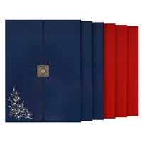 Carpeta para Diploma de Cuero PU con Estampado Dorado de Flor de Ciruelo Oriental y Hebilla Metálica con Patrón Cuadrado Chino