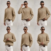 Pull en mohair pour homme, tricoté, ODM, respirant, uni, personnalisé, manches longues, pour l'automne et l'hiver