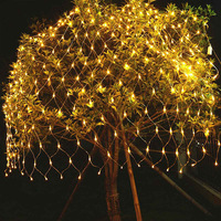 Guirnalda de Luces LED de Malla Plástica, Blanco Cálido, IP44, Impermeable, con Control Remoto para Exteriores, para Decoración de Jardín, Árbol, Navidad