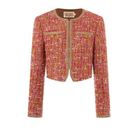 Costume jupe deux pièces élégant en tweed pour femme-Ensemble veste et mini jupe de style européen