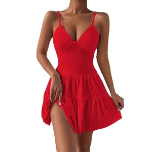 Zy243 2025 New Fashion Halter Backless Knitwear Elegant Ladies Knit <strong>Dress</strong> Women's Summer Bikini <strong>Dress</strong> Sexy Beachwear <strong>Dress</strong> - Product Image 4
