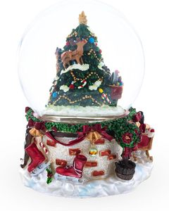 Globes en résine personnalisés OEM dans un globe en verre, décorations de Noël, boule de neige, globe de neige personnalisé avec musique ou LED - Product Image 2