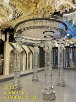 Arche de mariage ronde en métal doré de luxe, cadre de support pour décoration d'événement, scène et cérémonie