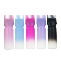 Bouteilles d'Applicateur Peigne à Pression en Plastique PP HDPE, Vides de 6 oz, Souples, pour Coloration Capillaire, Cosmétiques et Shampoing Sec