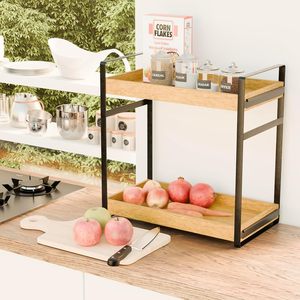 Di alta qualità Versatile a 2 livelli da bancone lacca per bagno caffè a cialde stazione cucina uso soggiorno-per utensili per spezie - Product Image 3