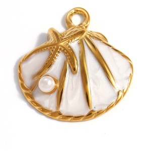 SUMMLY En gros Breloques Étoile <span class=keywords><strong>de</strong></span> mer, Coquillage, <span class=keywords><strong>Couronne</strong></span> <span class=keywords><strong>de</strong></span> Princesse en Acier Inoxydable Plaqué Or 18K pour la Fabrication <span class=keywords><strong>de</strong></span> Bijoux DIY (Colliers, Boucles d'oreilles) - Product Image 5