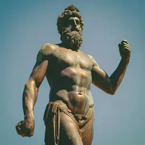 Sculpture de reproduction célèbre personnalisée sculpture grecque artisanat en métal <span class=keywords><strong>Statue</strong></span> en bronze de <span class=keywords><strong>Zeus</strong></span> ou Poséidon - Product Image 1