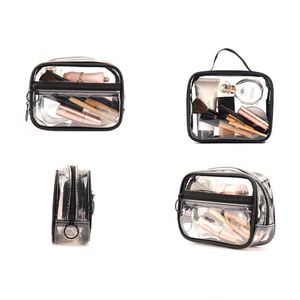 Bolsa de Maquillaje Transparente de PVC con Logotipo Personalizado, Bolsas de Cosméticos de Viaje Transparentes de PVC Ecológicas e Impermeables para Mujer - Product Image 6