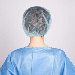 Topi Bob sekali pakai, 19 "21" 24 "biru elastis tahan debu industri makanan untuk dokter Suster Polipropilena Non Woven PP - Product Image 3