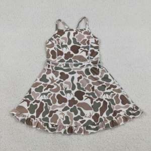 RTS Hunting Camouflage <b>Ankle</b>-Length Children's Clothing Little Girls Dress Summer Play Tennis Athletic Wear Yoga Dress - Product Image 2