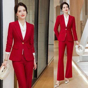 Women's Suit Set Polyester Worsted Anti-Wrinkle Commute Professional Work Attire - Product Image 2